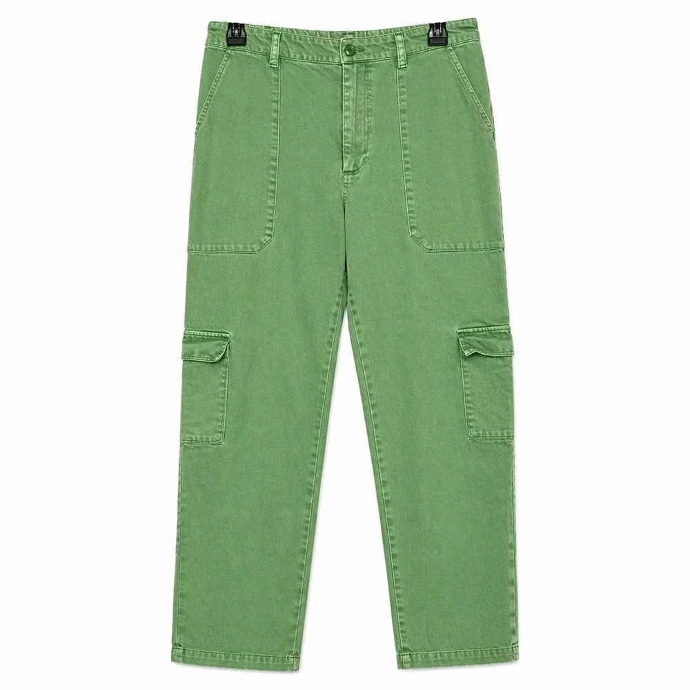 YFBF‎ Green Cargo Pants Utility Streetwear Y2K Relaxed Fit Medium